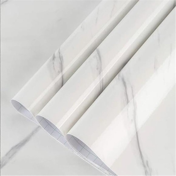 Large White Marble Granite Wallpaper Peel Stick Thicken 24x354inch Waterproof - Picture 1 of 8